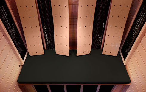 Sauna infrared ATS-2 wewnątrz z tapicerką